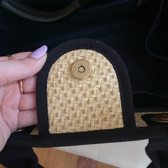 CHANEL Deauville Bag Beige Straw Calfskin Purse - Picture 8 of 10